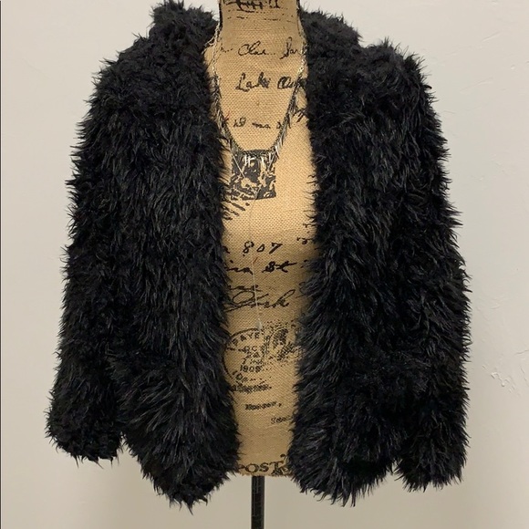 Black Faux Fur Hooded Coat - Picture 7 of 7